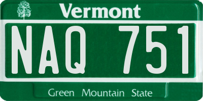 VT license plate NAQ751