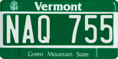 VT license plate NAQ755