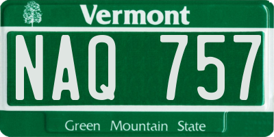 VT license plate NAQ757