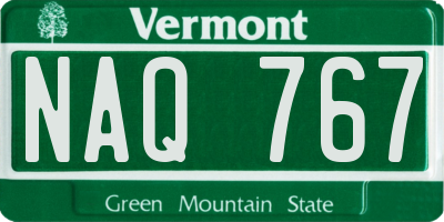 VT license plate NAQ767