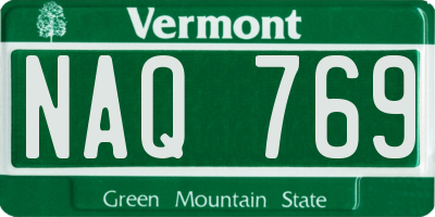 VT license plate NAQ769
