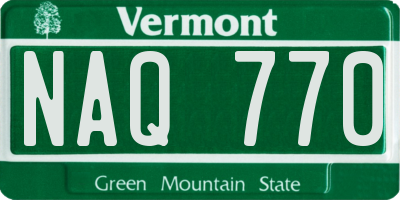 VT license plate NAQ770