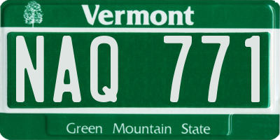 VT license plate NAQ771