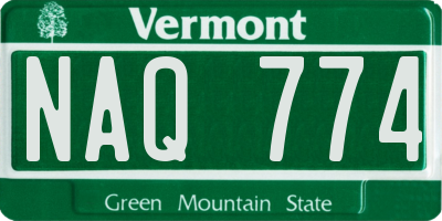 VT license plate NAQ774