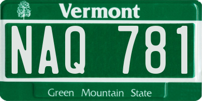 VT license plate NAQ781
