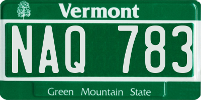 VT license plate NAQ783