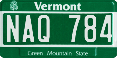 VT license plate NAQ784