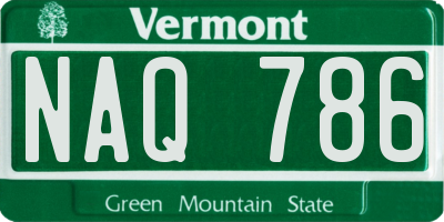 VT license plate NAQ786