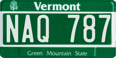 VT license plate NAQ787