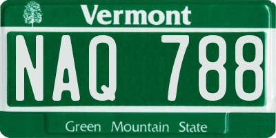 VT license plate NAQ788