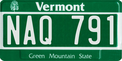 VT license plate NAQ791