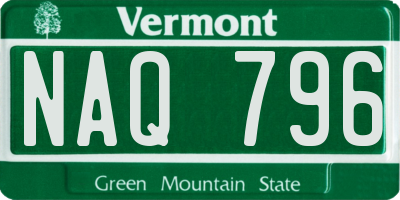 VT license plate NAQ796