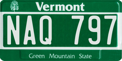 VT license plate NAQ797