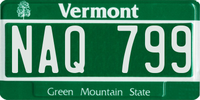 VT license plate NAQ799