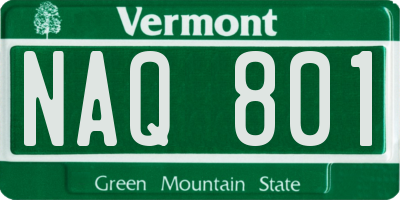 VT license plate NAQ801