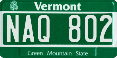 VT license plate NAQ802
