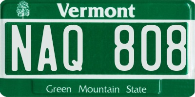 VT license plate NAQ808