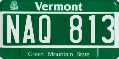 VT license plate NAQ813