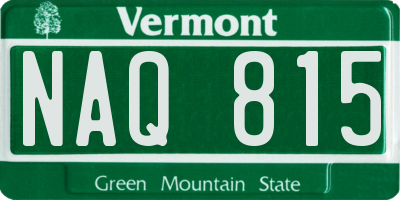 VT license plate NAQ815