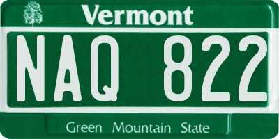 VT license plate NAQ822