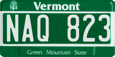 VT license plate NAQ823