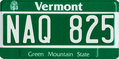 VT license plate NAQ825