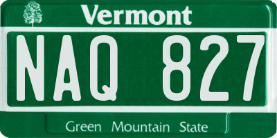 VT license plate NAQ827