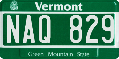 VT license plate NAQ829