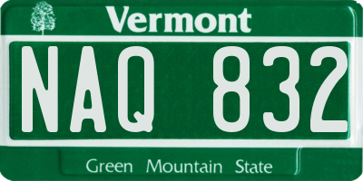VT license plate NAQ832