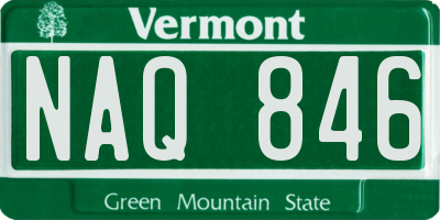 VT license plate NAQ846