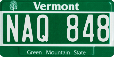 VT license plate NAQ848