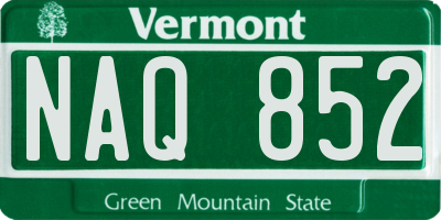 VT license plate NAQ852