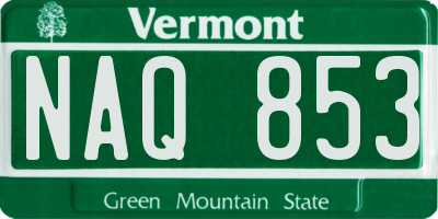 VT license plate NAQ853