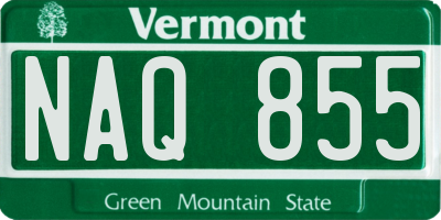 VT license plate NAQ855