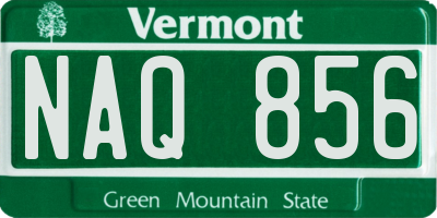 VT license plate NAQ856