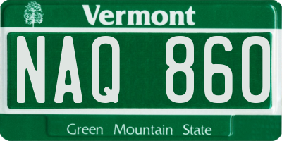 VT license plate NAQ860