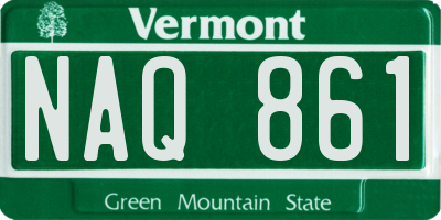 VT license plate NAQ861