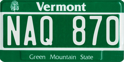 VT license plate NAQ870