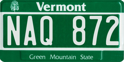VT license plate NAQ872