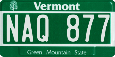 VT license plate NAQ877