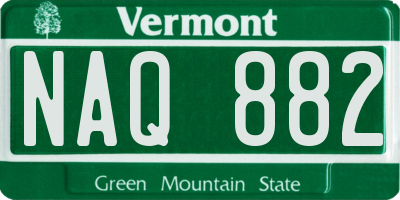 VT license plate NAQ882