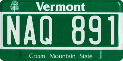 VT license plate NAQ891