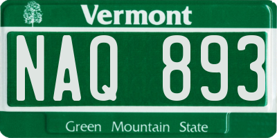 VT license plate NAQ893