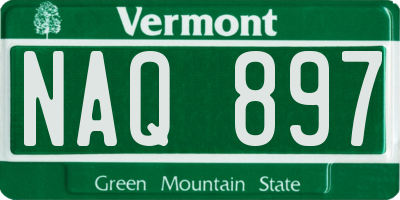 VT license plate NAQ897