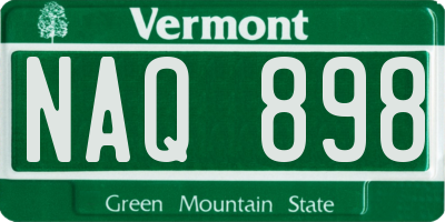 VT license plate NAQ898