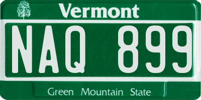 VT license plate NAQ899