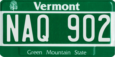 VT license plate NAQ902