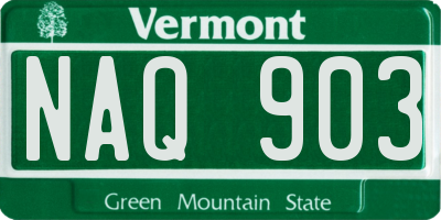 VT license plate NAQ903