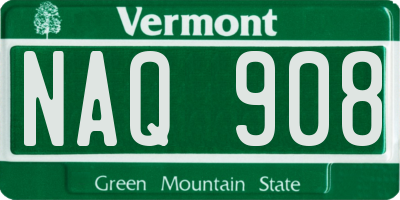 VT license plate NAQ908