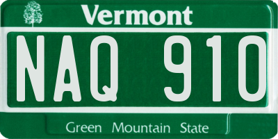 VT license plate NAQ910
